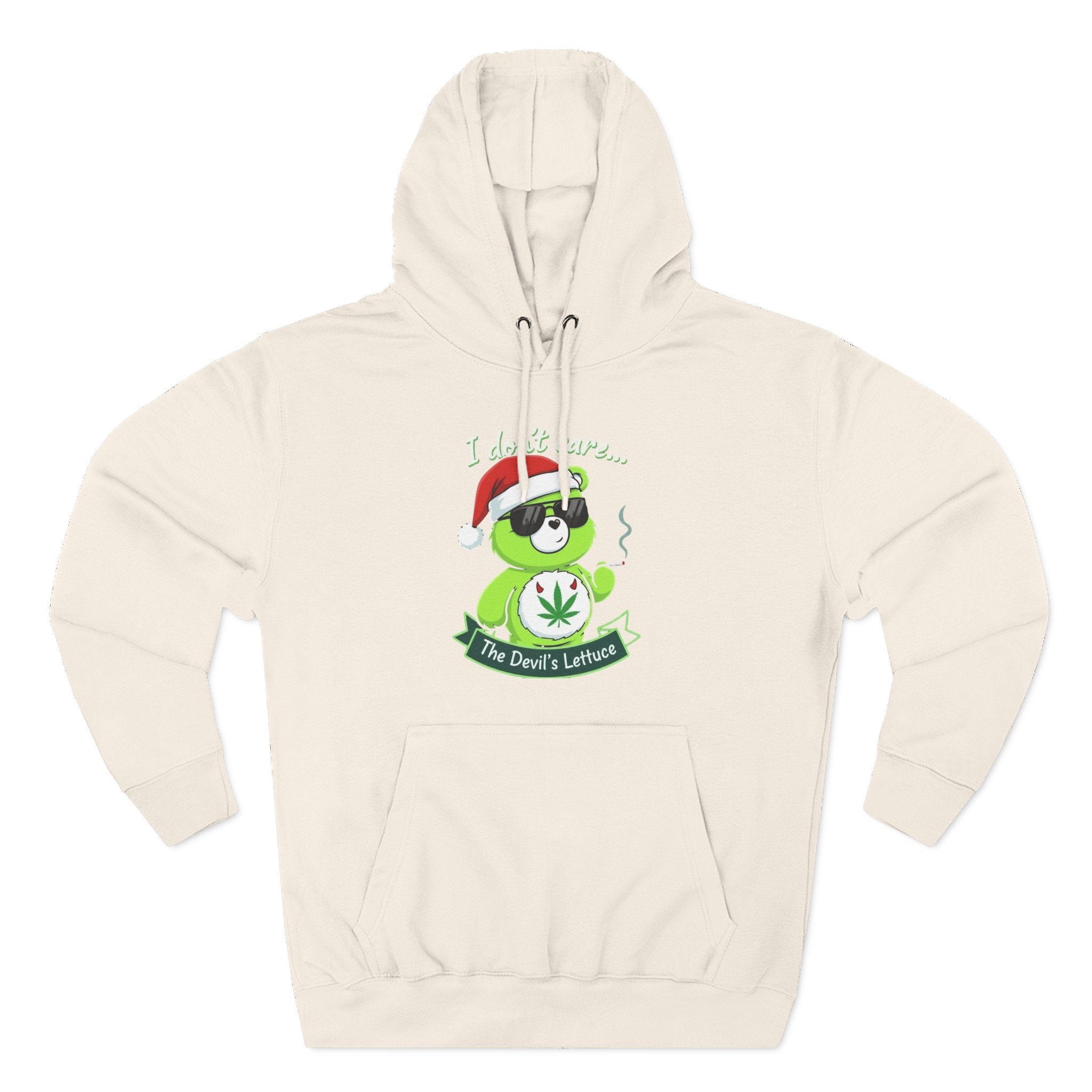 "I don't care" bear Graphic Hoodie(holiday edition) for Festivals, Men's and Women's Fashion, Perfect Gift for Stoners