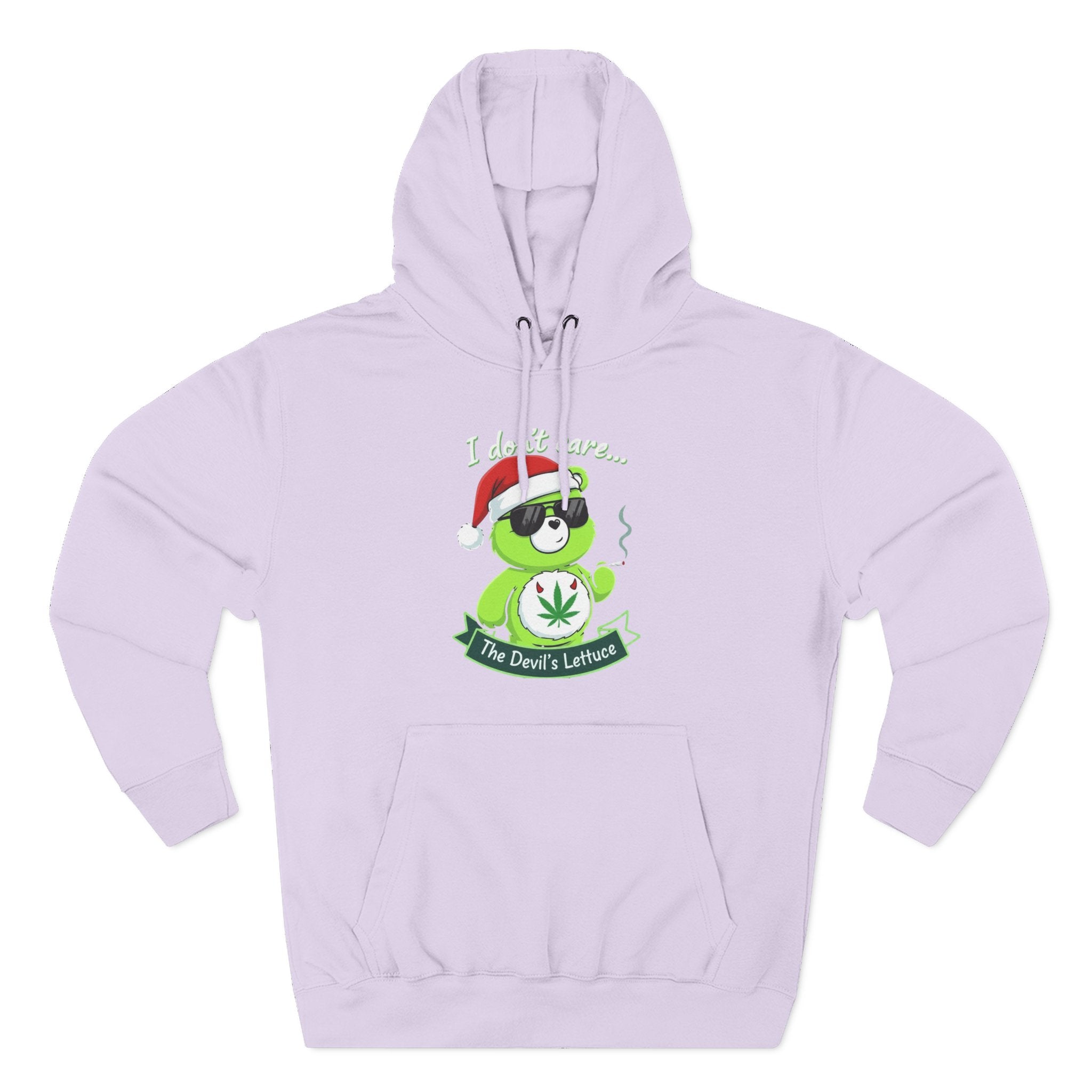 "I don't care" bear Graphic Hoodie(holiday edition) for Festivals, Men's and Women's Fashion, Perfect Gift for Stoners