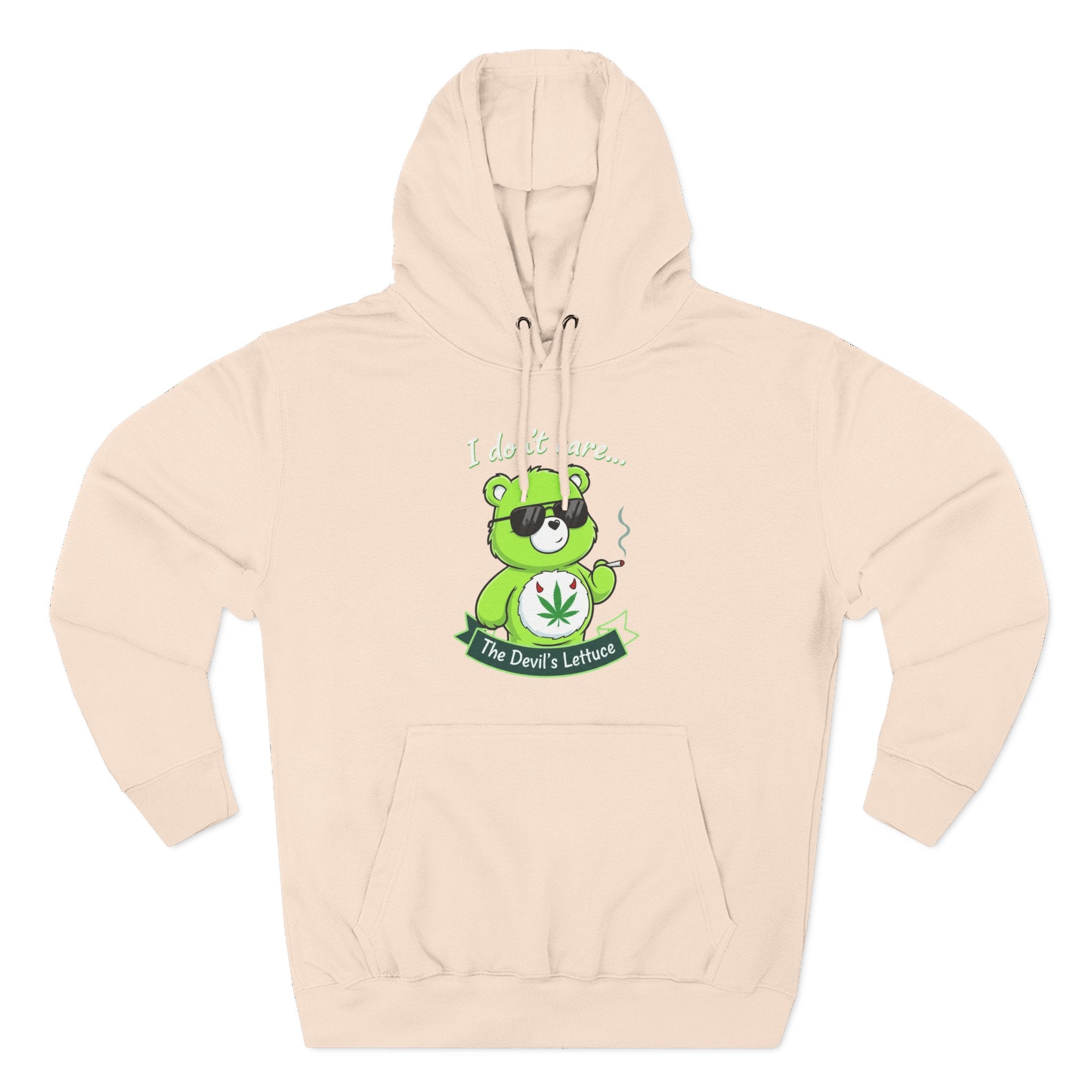 "I don't care" bear Graphic Hoodie for Festivals, Men's and Women's Fashion, Perfect Gift for Stoners