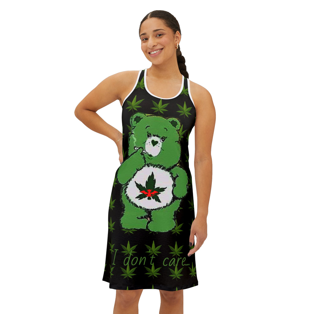 I don't care bear Women's Racerback Dress (AOP)