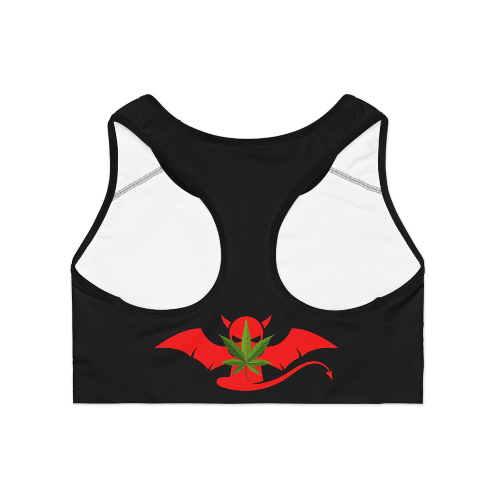 Devil Wing Sports Bra — Cannabis Leaf Gothic Activewear