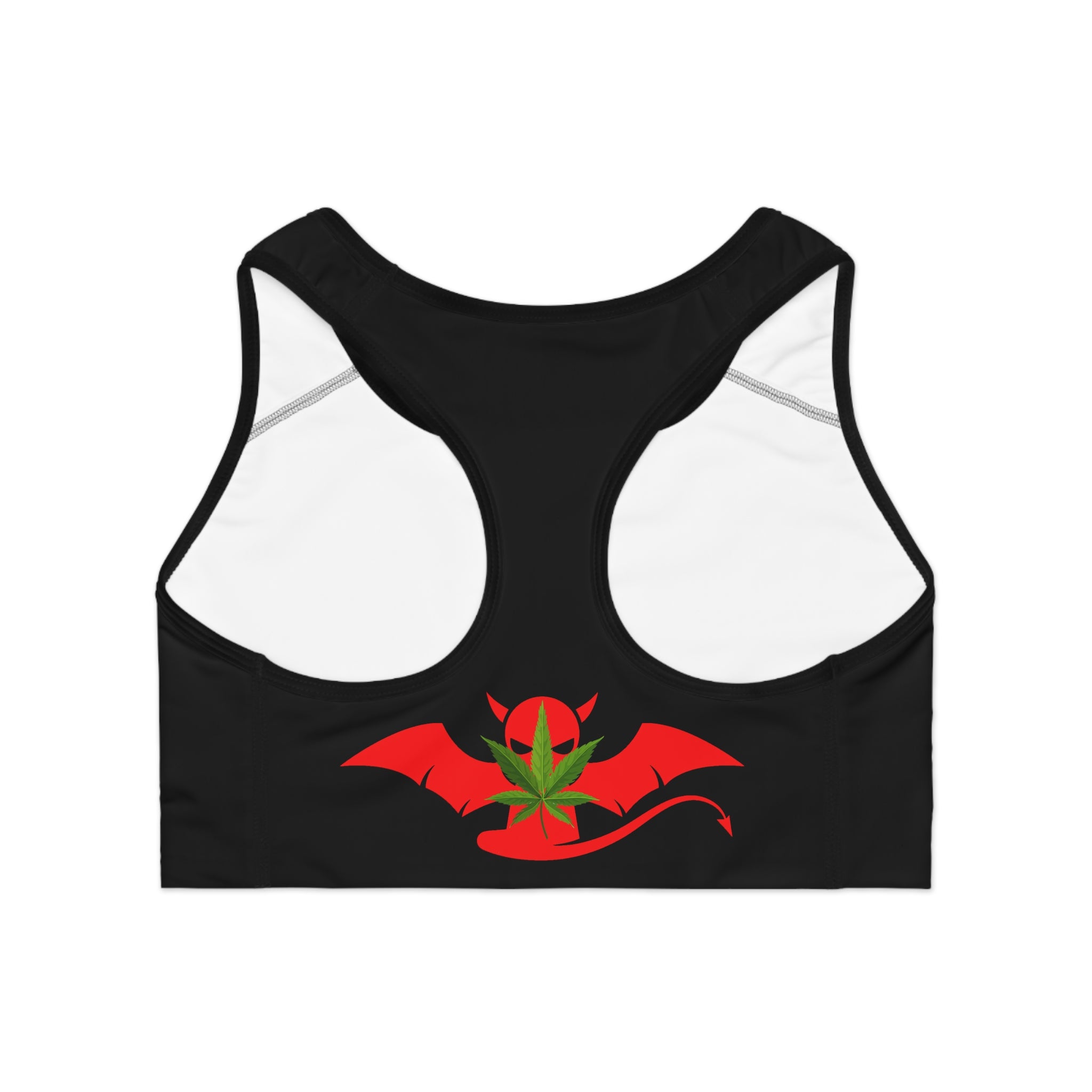 Devil Wing Sports Bra — Cannabis Leaf Gothic Activewear