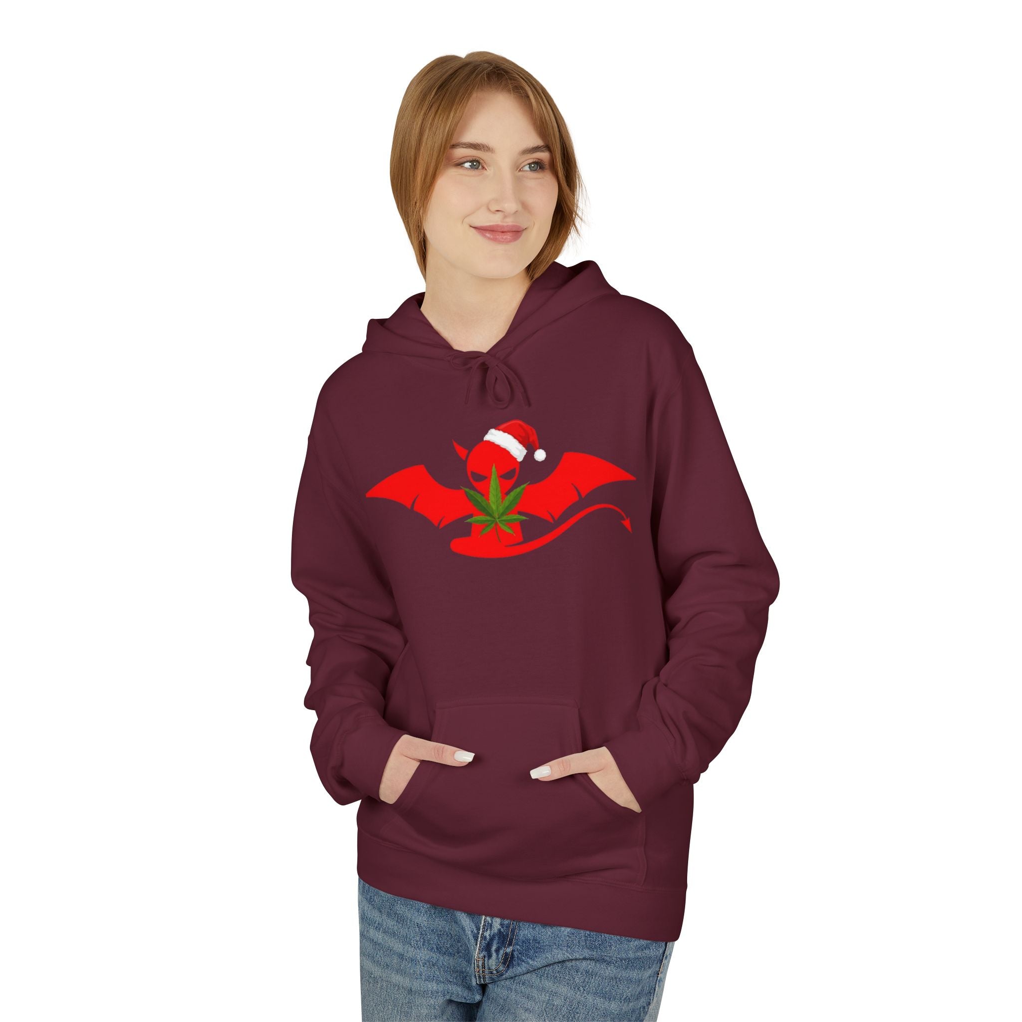 Classic Devil's Lettuce Christmas Hoodie - Premium Cannabis-Themed Apparel Unisex Cozy Sweatshirt for Campfire Nights, Christmas Gifts, Streetwear