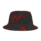 Devil's Lettuce Bucket Hat (AOP), red devil