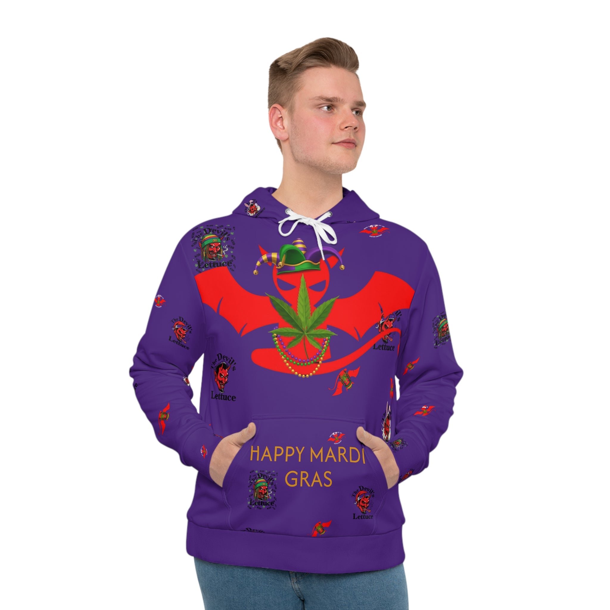 葱*一様 ラフアンドスウェル　Devil Busters Hoodie ジャケッ Devil's Lettuce Seasons Hoodie(Mardi Gras Series purple) – The