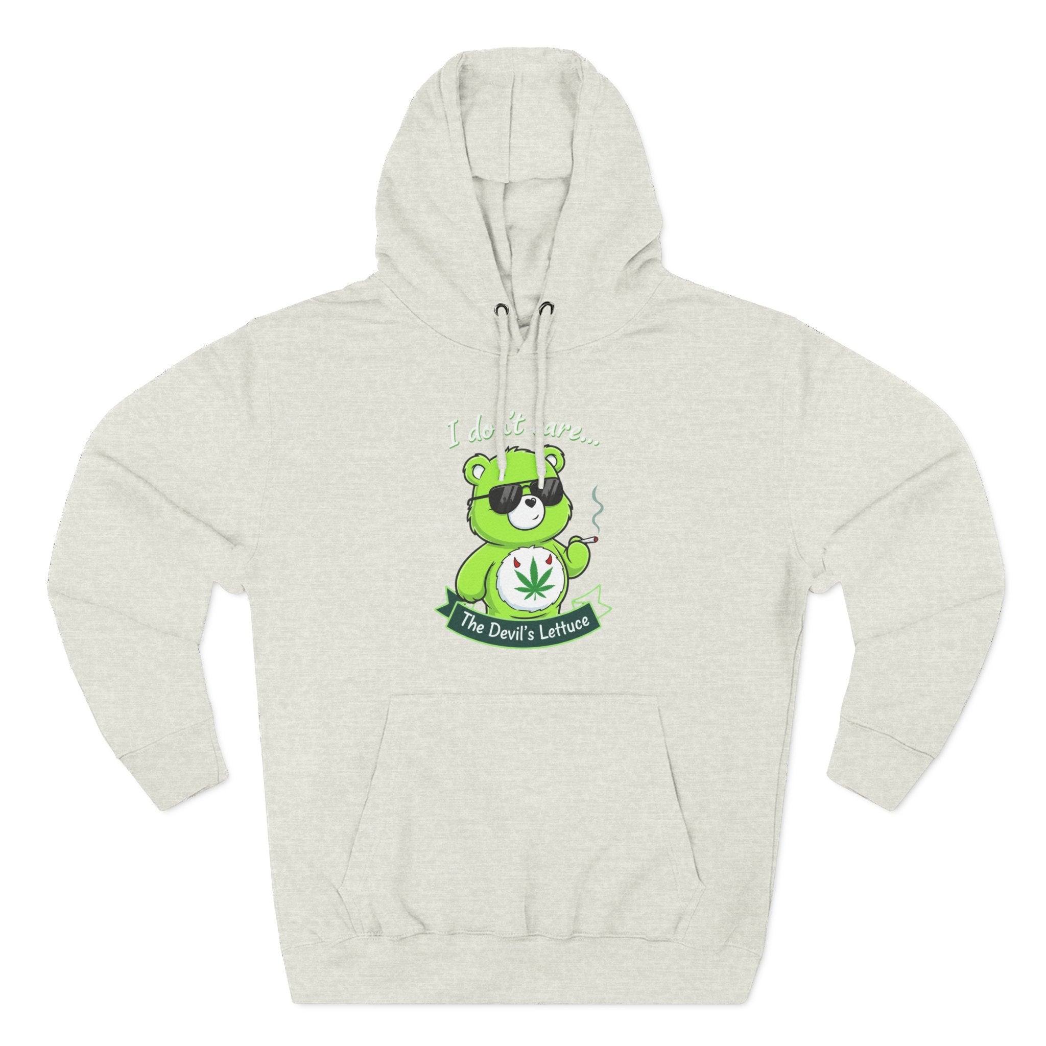"I don't care" bear Graphic Hoodie for Festivals, Men's and Women's Fashion, Perfect Gift for Stoners