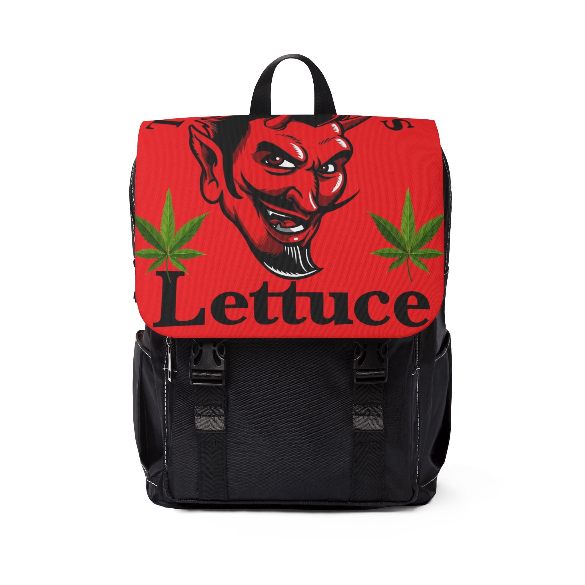 Devilish Lettuce Unisex Casual Shoulder Backpack - Fun & Unique Design for Everyday Use