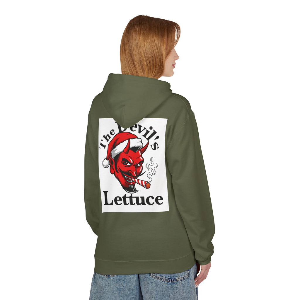 Classic Devil's Lettuce Christmas Hoodie - Premium Cannabis-Themed Apparel Unisex Cozy Sweatshirt for Campfire Nights, Christmas Gifts, Streetwear