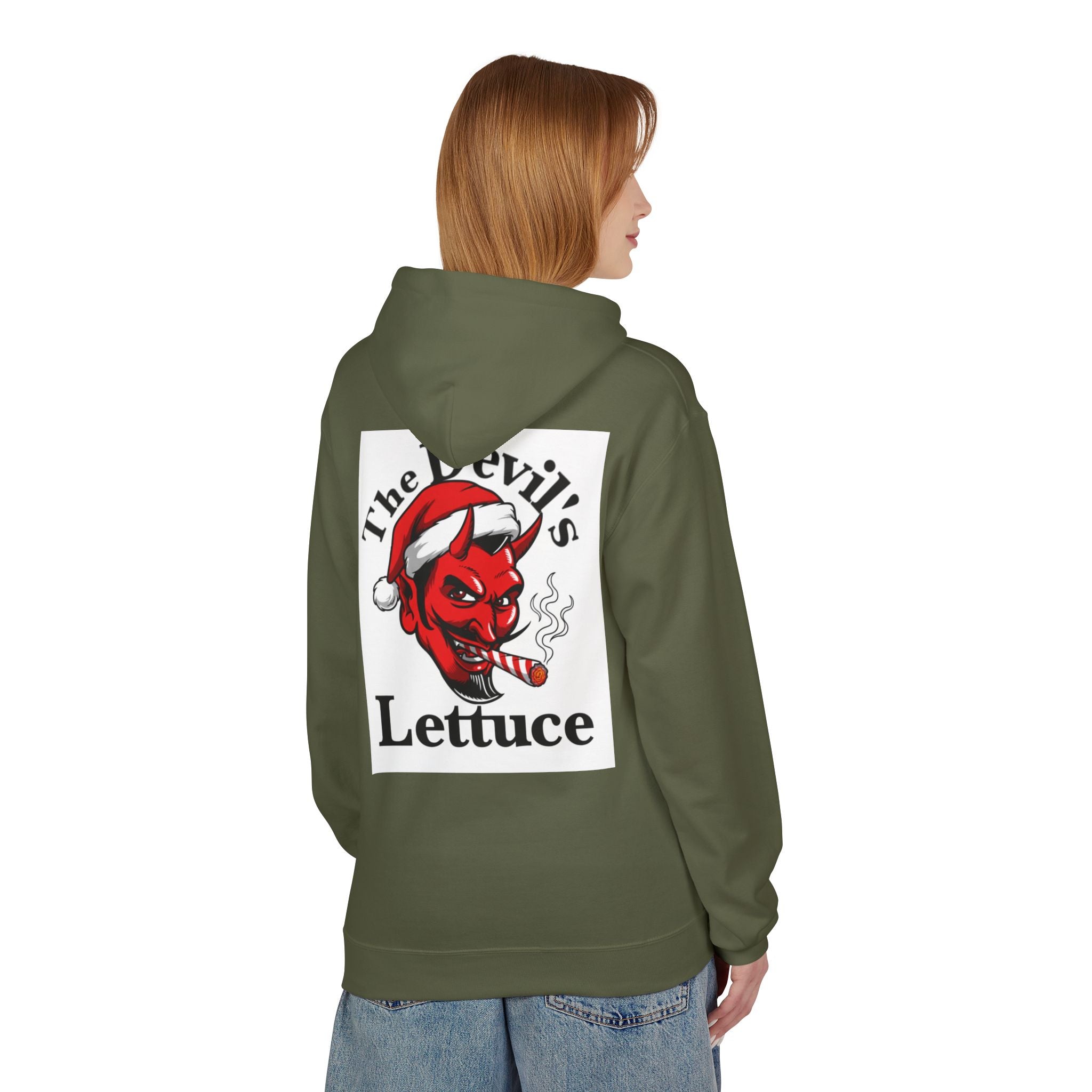 Classic Devil's Lettuce Christmas Hoodie - Premium Cannabis-Themed Apparel Unisex Cozy Sweatshirt for Campfire Nights, Christmas Gifts, Streetwear