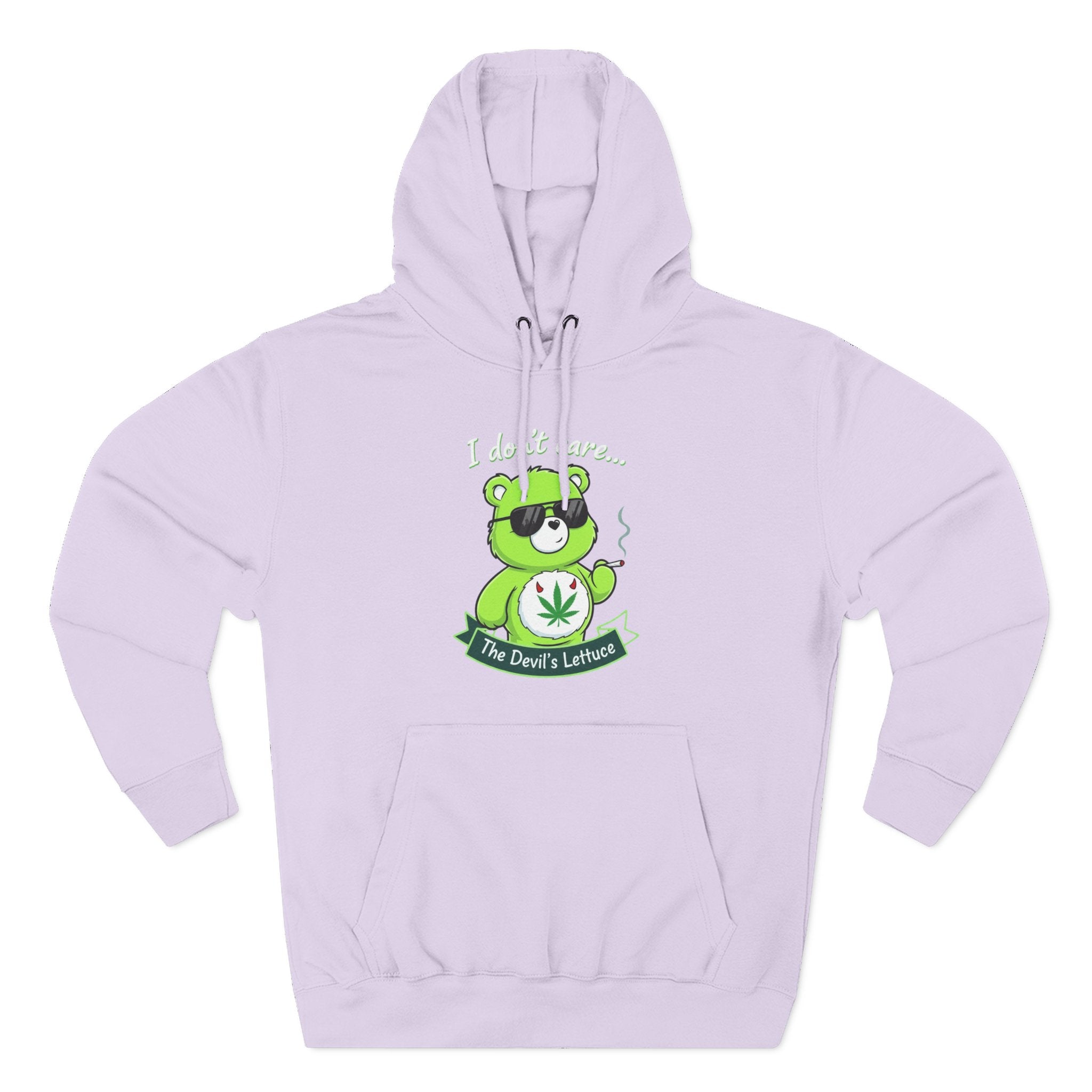 "I don't care" bear Graphic Hoodie for Festivals, Men's and Women's Fashion, Perfect Gift for Stoners