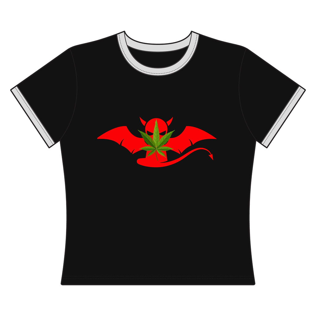 Women's Ringer Tee — The Devil's Lettuce Graphic Ringer Tee