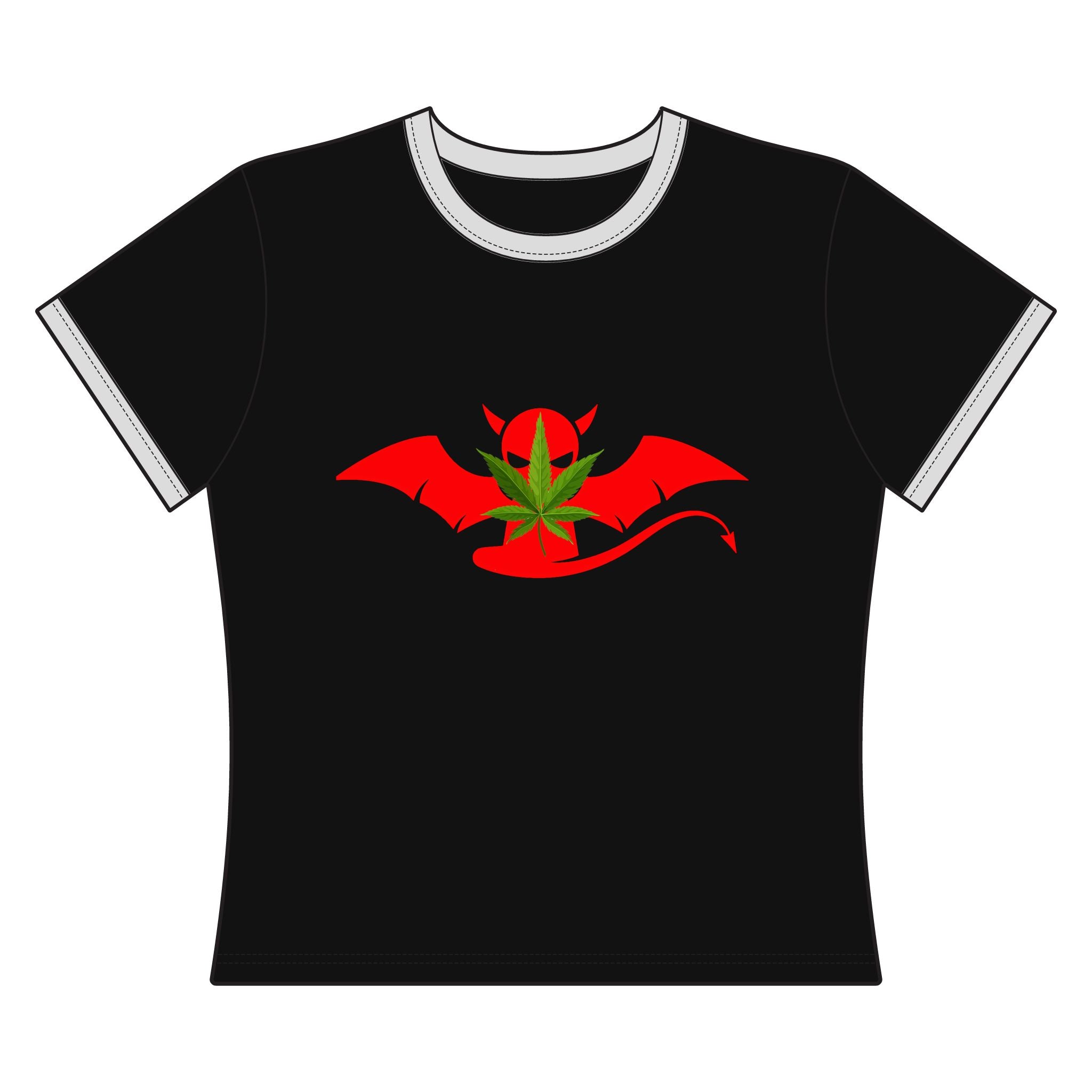 Women's Ringer Tee — The Devil's Lettuce Graphic Ringer Tee