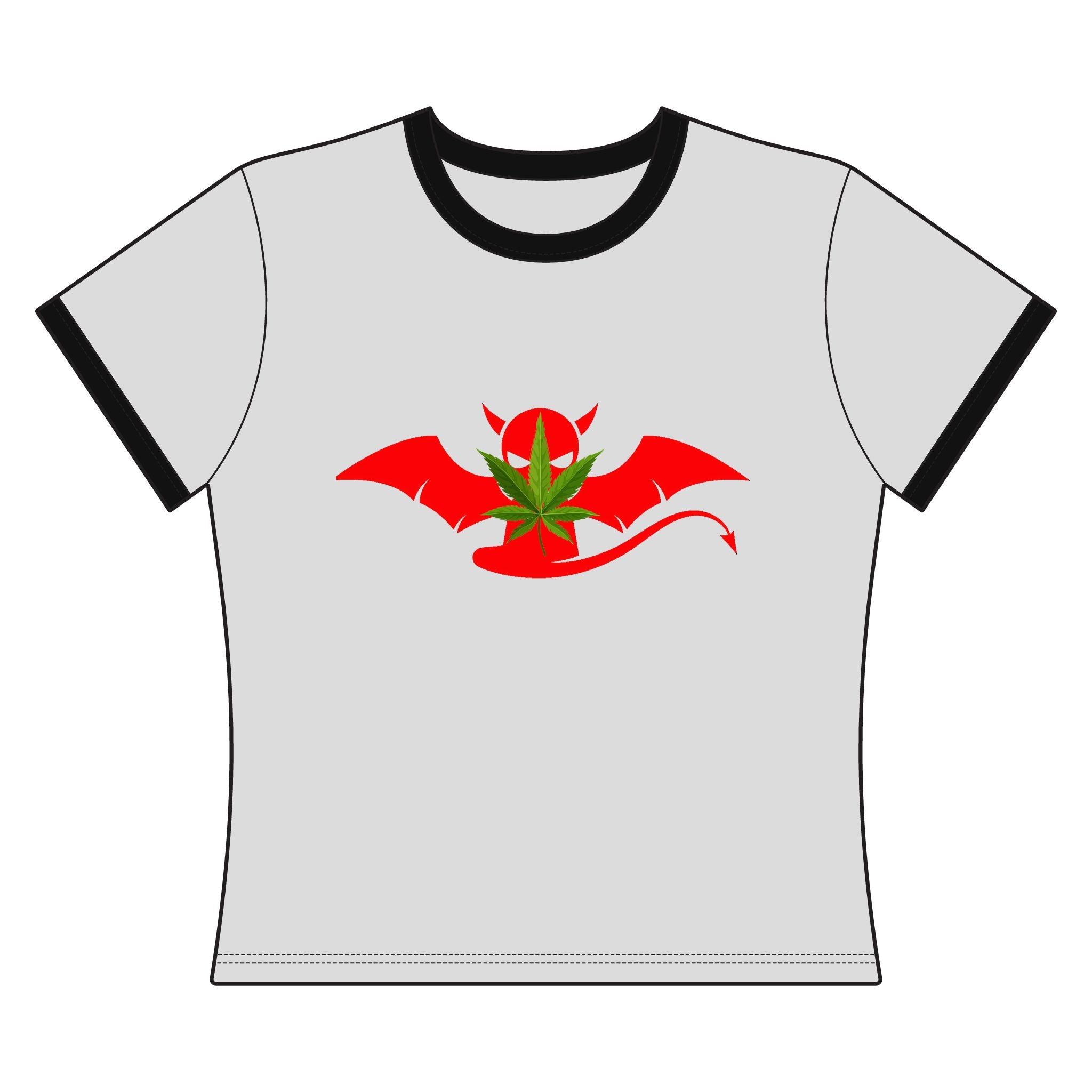 Women's Ringer Tee — The Devil's Lettuce Graphic Ringer Tee