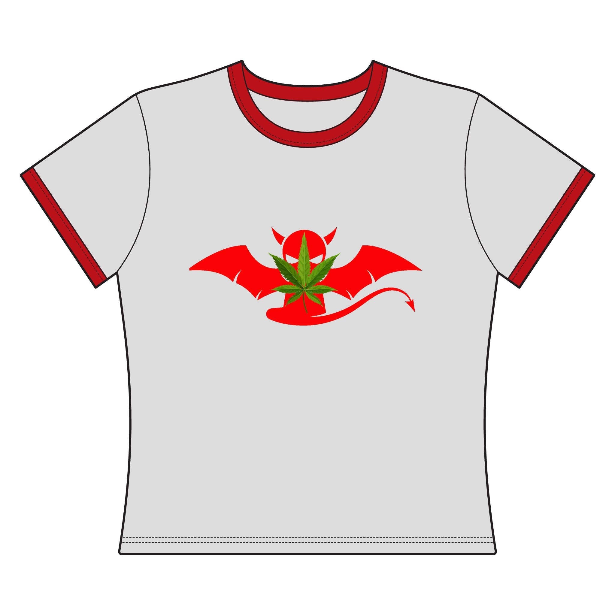 Women's Ringer Tee — The Devil's Lettuce Graphic Ringer Tee