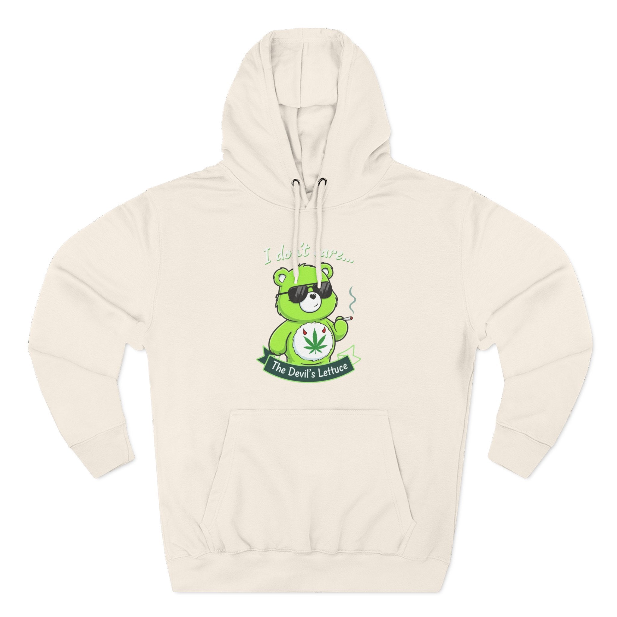 "I don't care" bear Graphic Hoodie for Festivals, Men's and Women's Fashion, Perfect Gift for Stoners