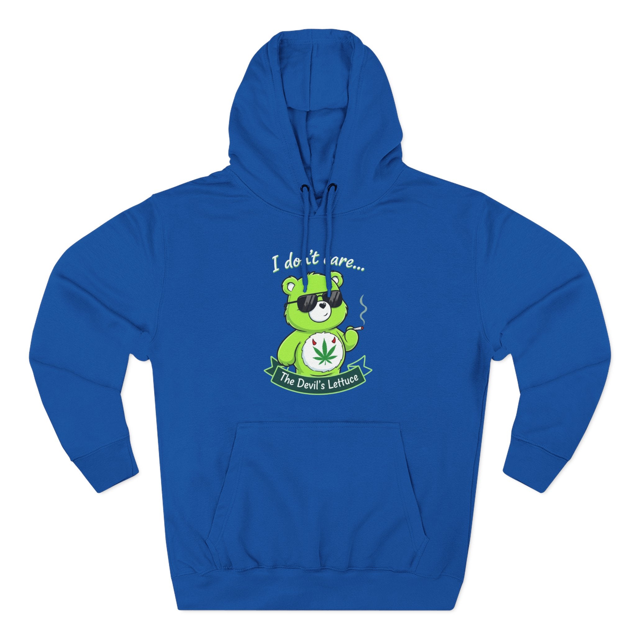 "I don't care" bear Graphic Hoodie for Festivals, Men's and Women's Fashion, Perfect Gift for Stoners