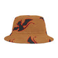 Devil's Lettuce Bucket Hat/brown with devil stamp (AOP), red devil