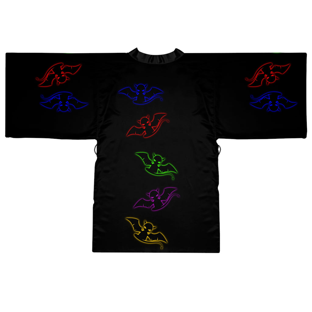 Long Sleeve Devil's Lettuce Kimono Robe Black
