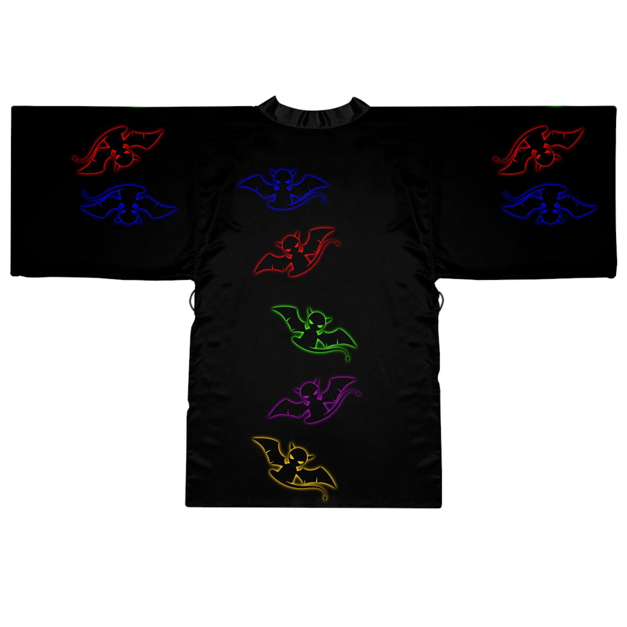 Long Sleeve Devil's Lettuce Kimono Robe Black