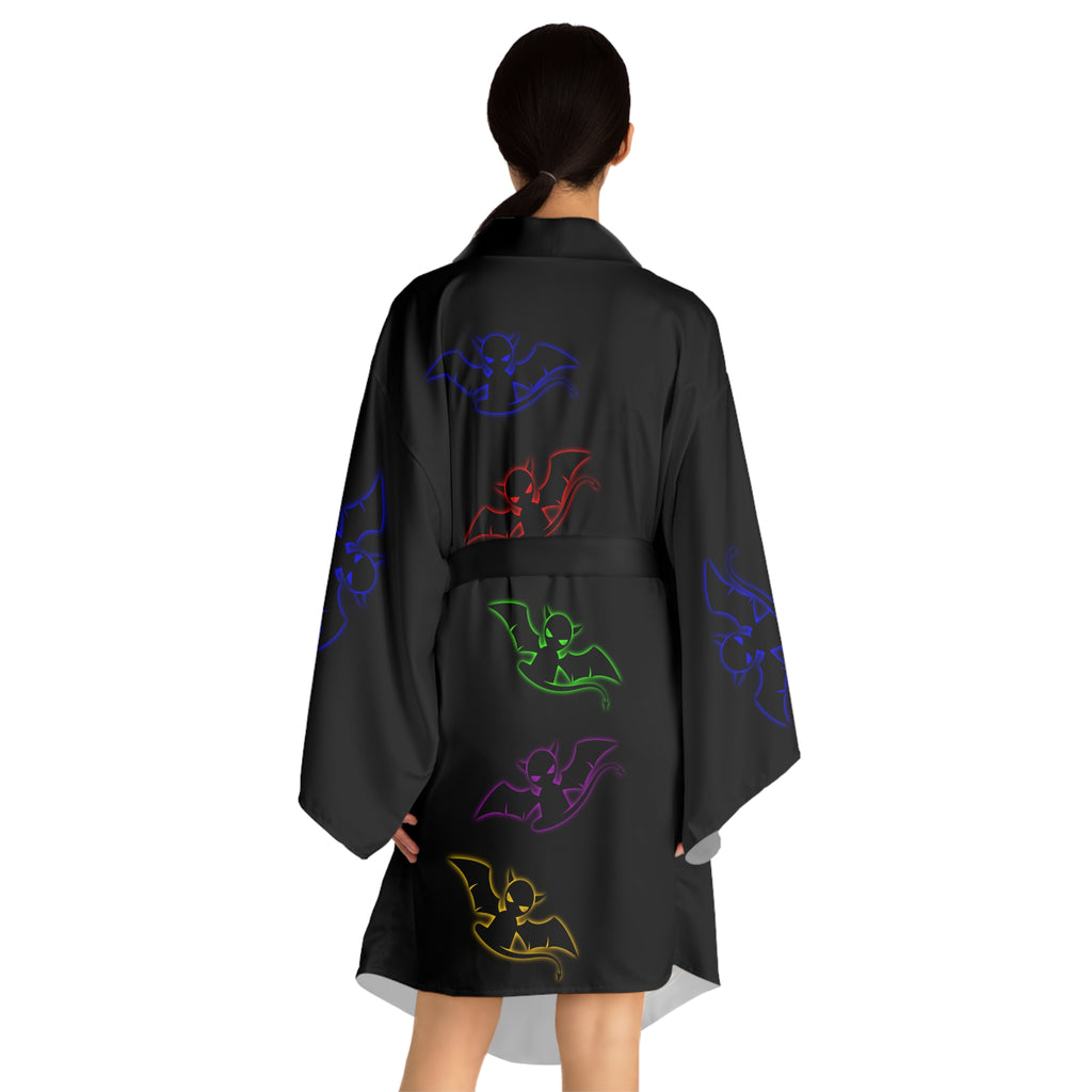 Long Sleeve Devil's Lettuce Kimono Robe Black