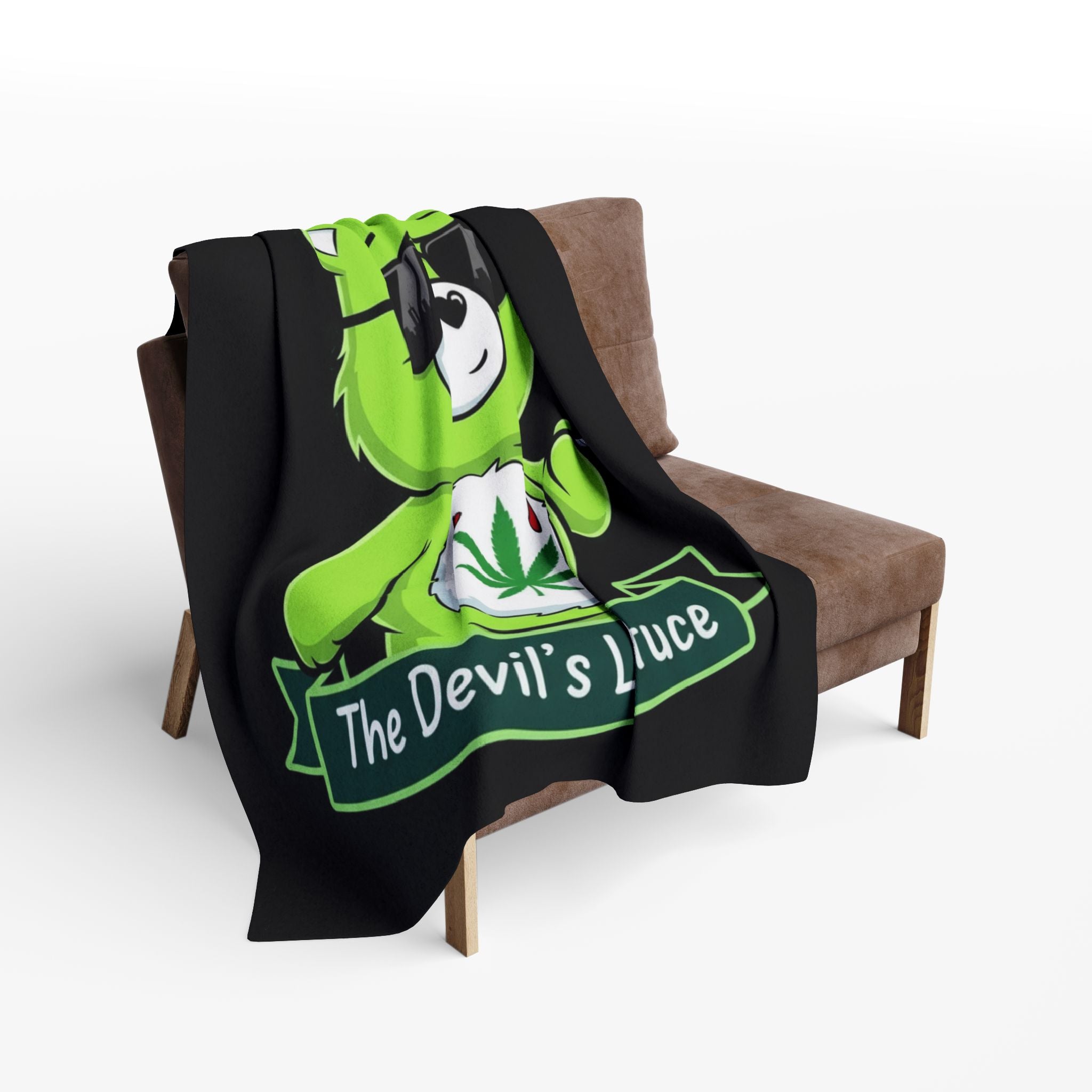 I Don't Care Bear Fleece Blanket – "I don't care... The Devil's Lettuce" Cozy Throw