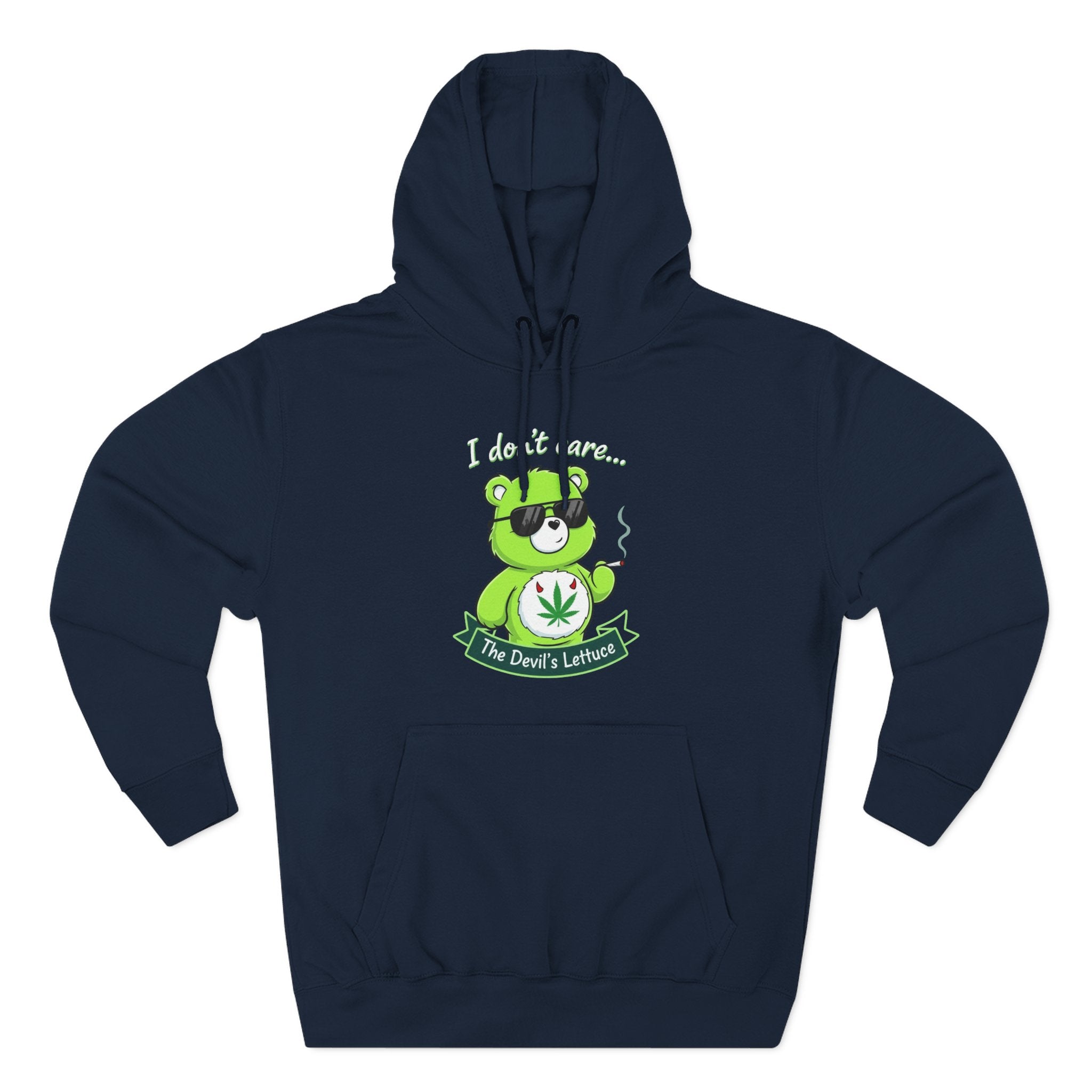 "I don't care" bear Graphic Hoodie for Festivals, Men's and Women's Fashion, Perfect Gift for Stoners