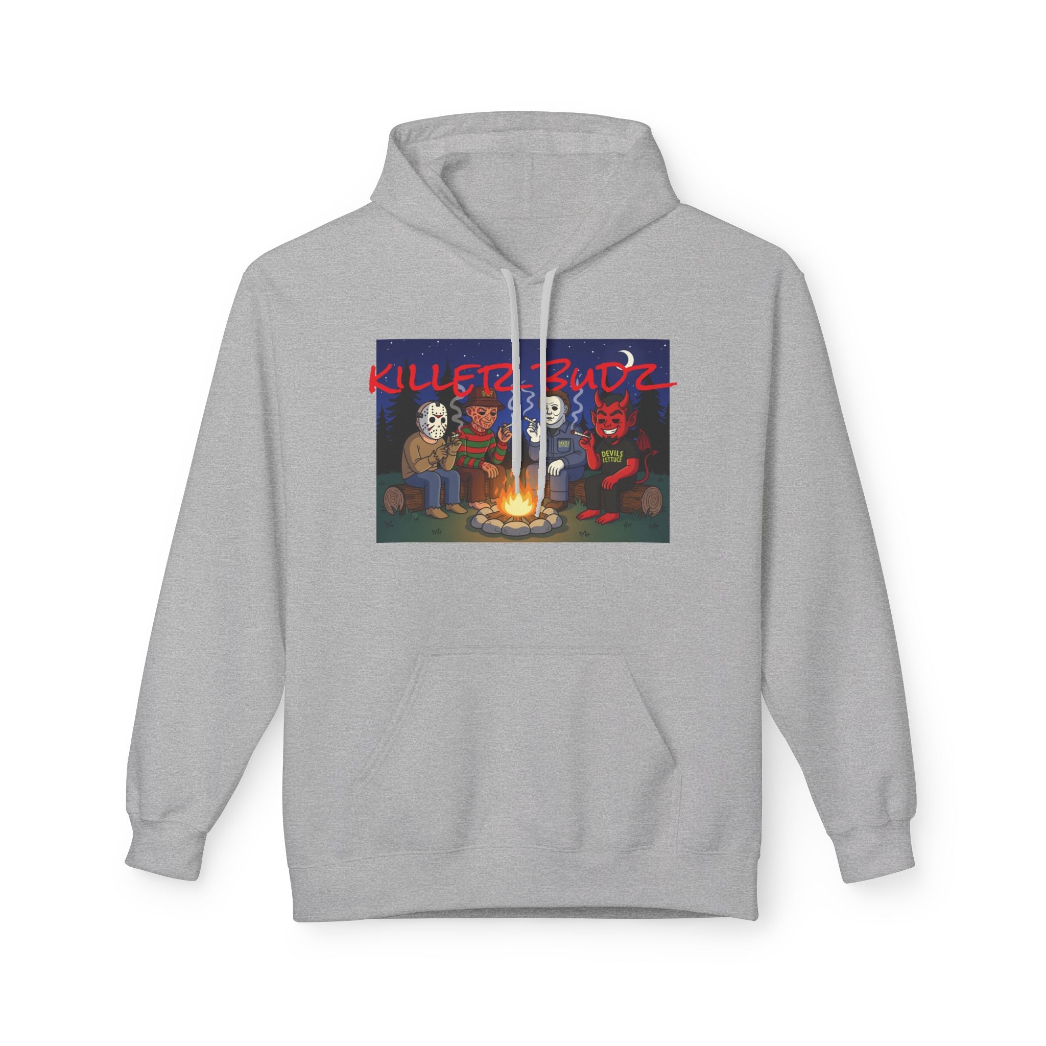 Killer Budz Hoodie - Premium Cannabis-Themed Apparel by The Devil's Lettuce Unisex Cozy Sweatshirt for Campfire Nights, Halloween Gifts, Streetwear