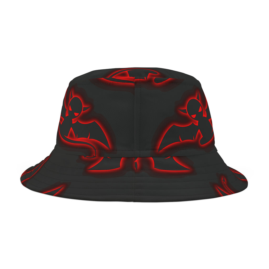 Devil's Lettuce Bucket Hat (AOP), red devil