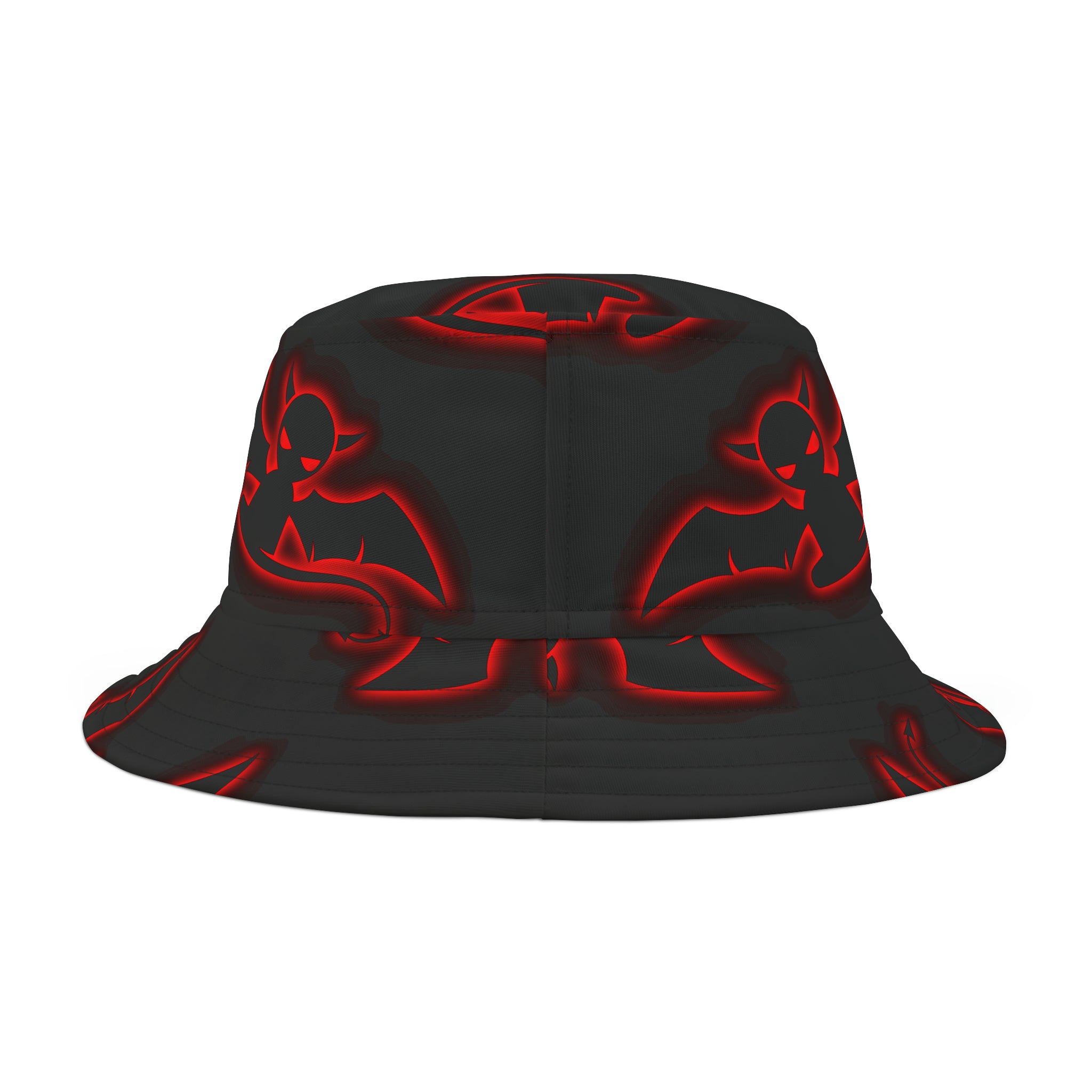 Devil's Lettuce Bucket Hat (AOP), red devil