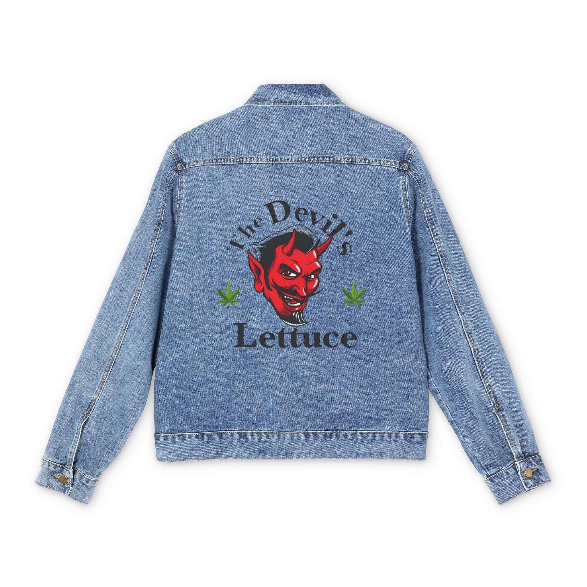 Men's Denim Jacket — 'The Devil's Lettuce' Graphic Back Patch