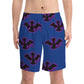 Men's Elastic Beach Shorts Green(purple devil stamp lg pattern)