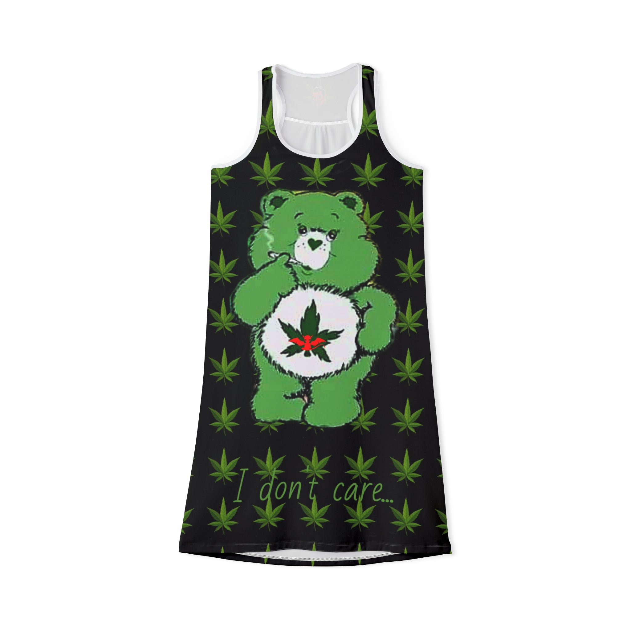 I don't care bear Women's Racerback Dress (AOP)