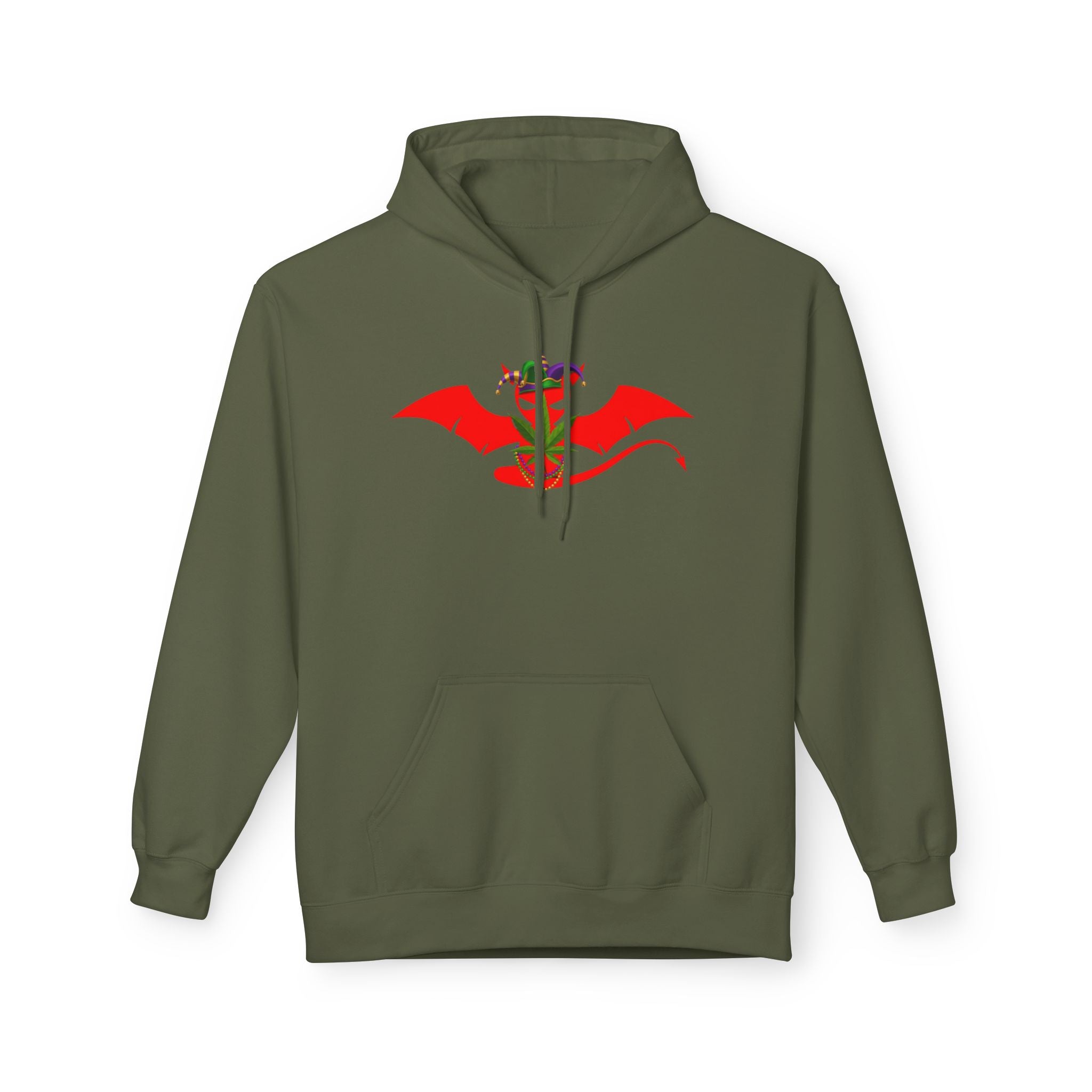 Devil's Lettuce Hoodie — Humorous Cannabis Jester Graphic Pullover