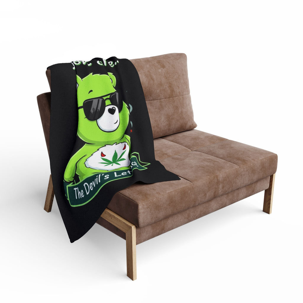 I Don't Care Bear Fleece Blanket – "I don't care... The Devil's Lettuce" Cozy Throw
