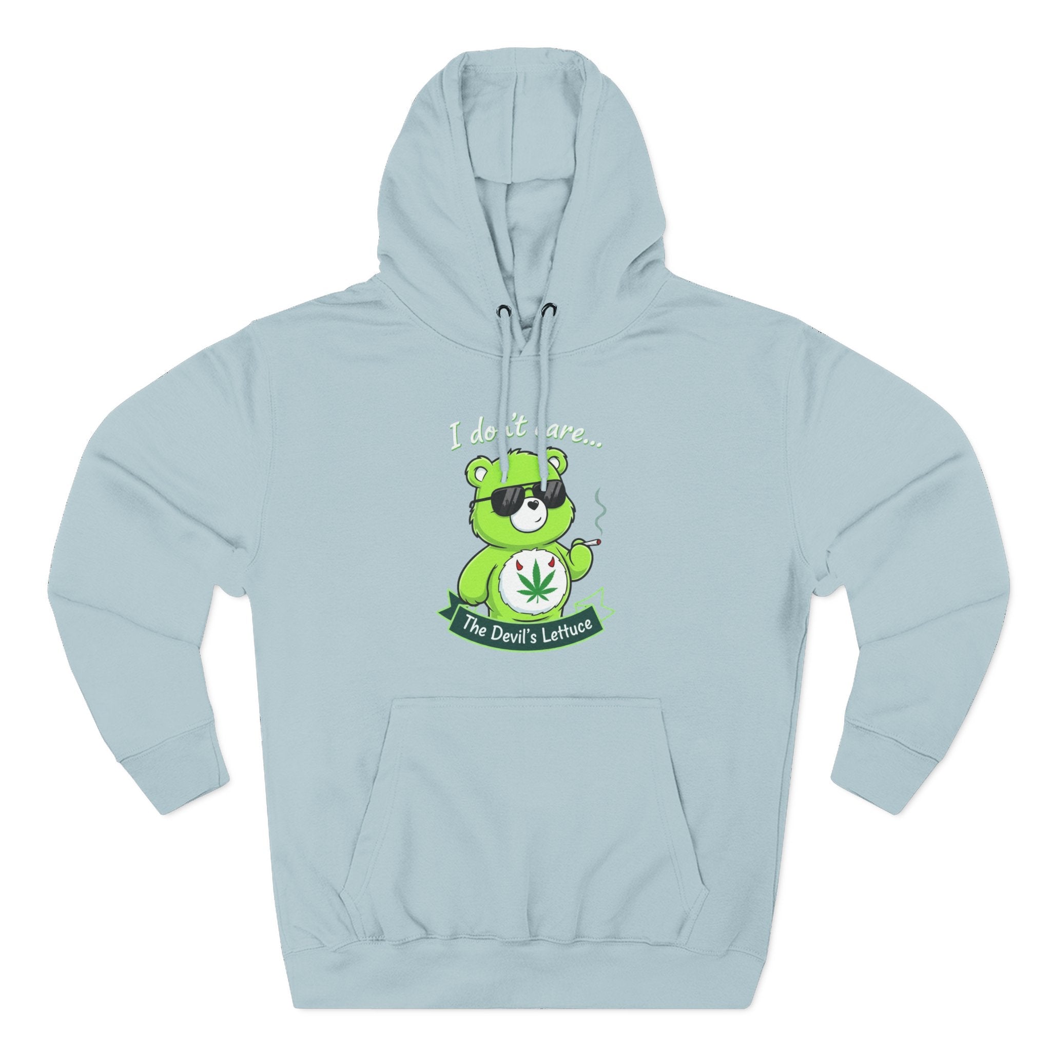"I don't care" bear Graphic Hoodie for Festivals, Men's and Women's Fashion, Perfect Gift for Stoners