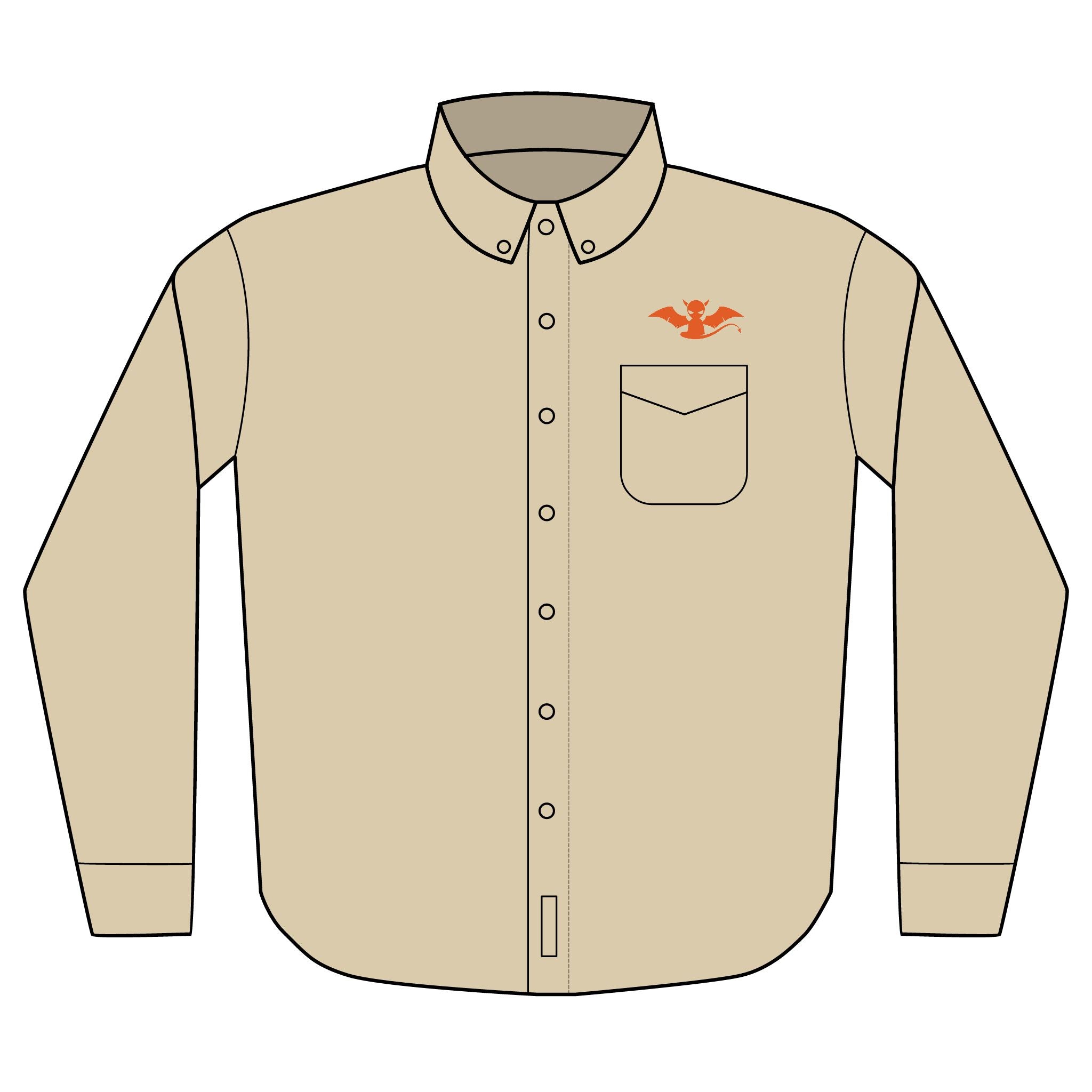 Embroidered Devil Long Sleeve Shirt