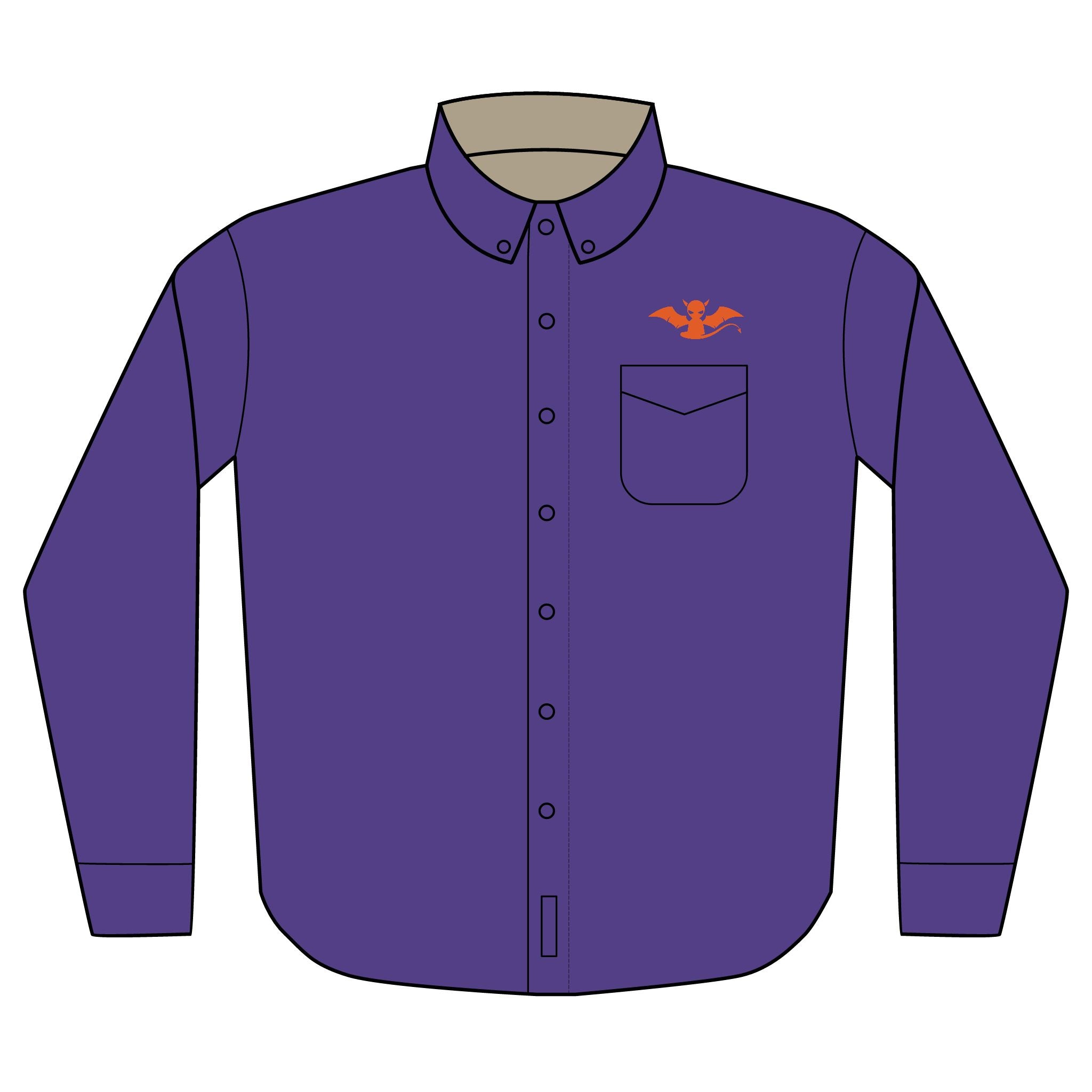 Embroidered Devil Long Sleeve Shirt