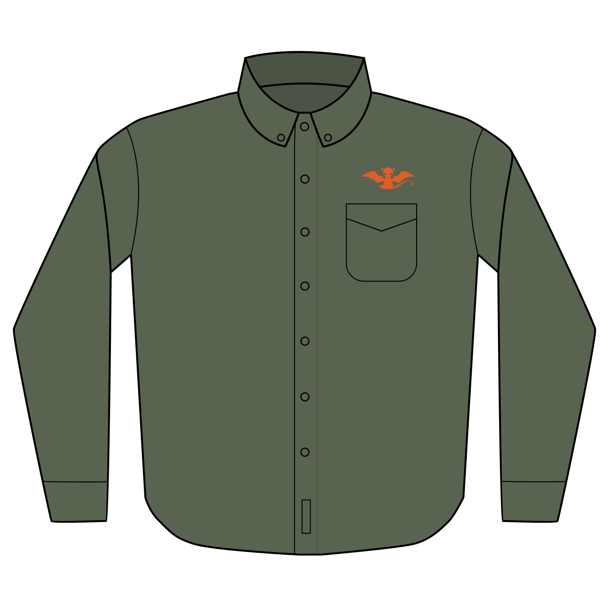 Embroidered Devil Long Sleeve Shirt