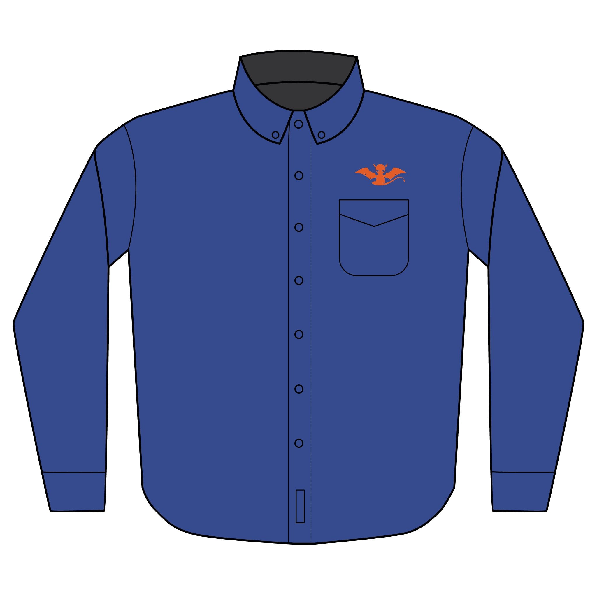 Embroidered Devil Long Sleeve Shirt