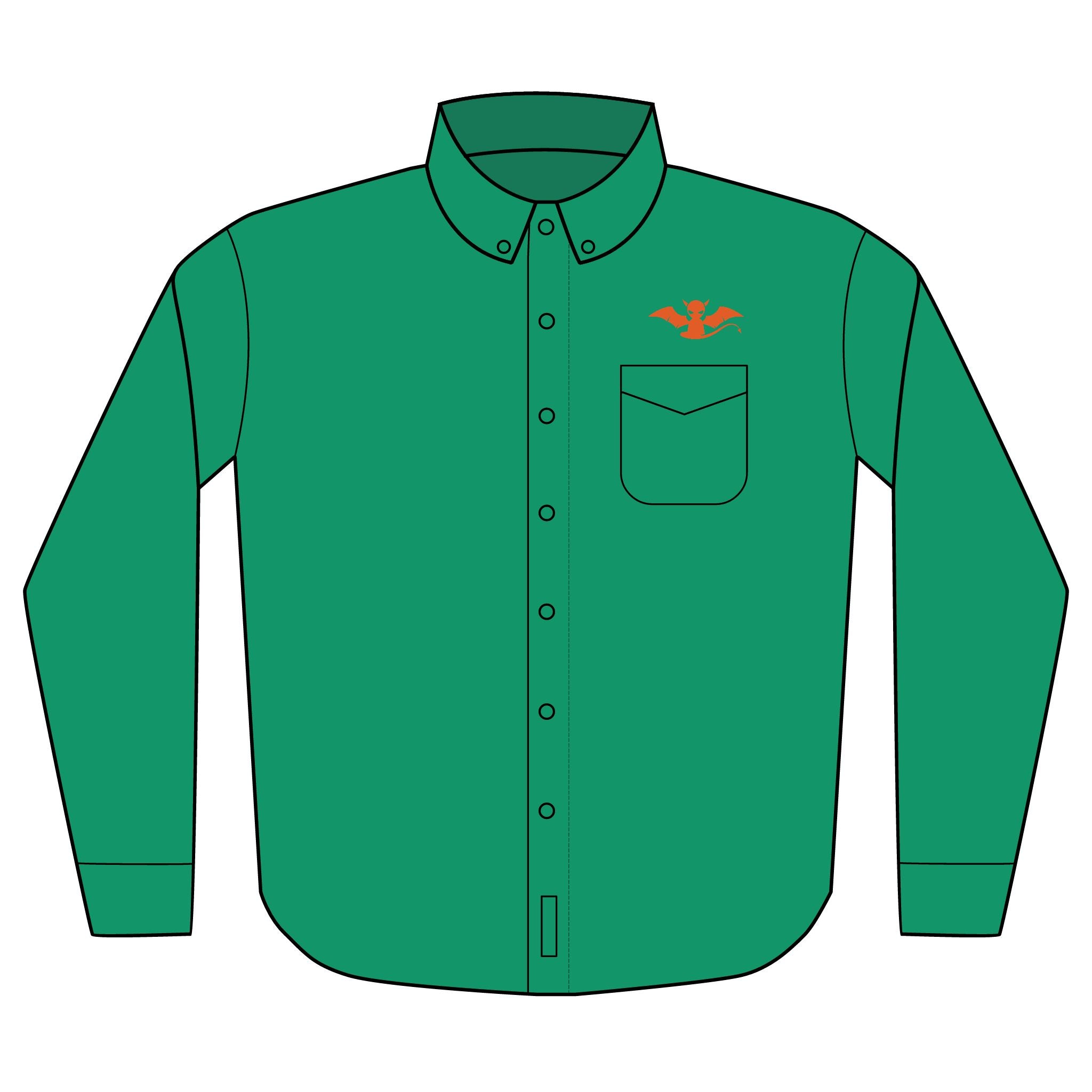 Embroidered Devil Long Sleeve Shirt