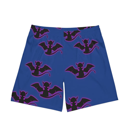 Men's Elastic Beach Shorts Green(purple devil stamp lg pattern)