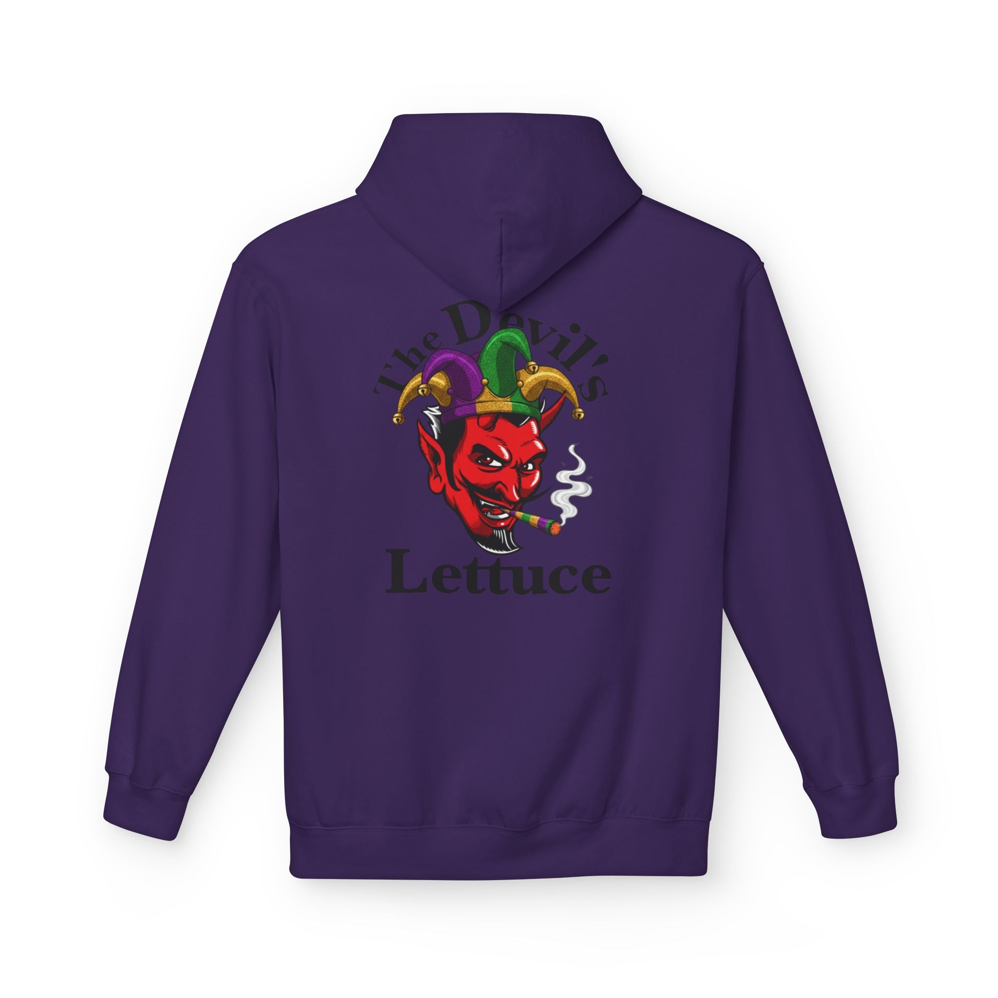 Devil's Lettuce Hoodie — Humorous Cannabis Jester Graphic Pullover