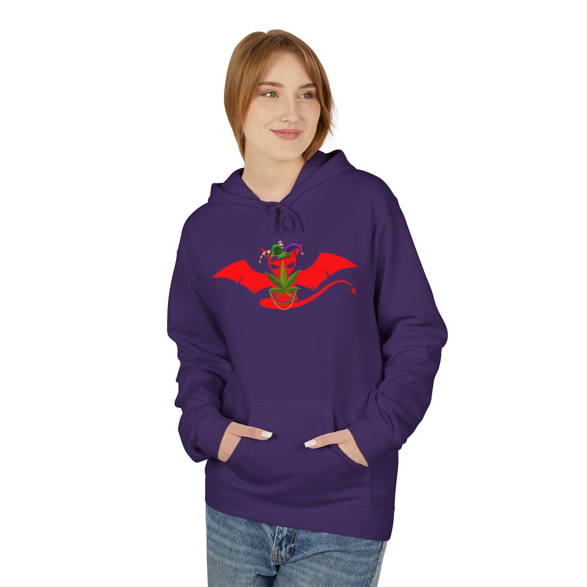 Devil's Lettuce Hoodie — Humorous Cannabis Jester Graphic Pullover