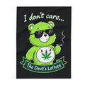 I Don't Care Bear Fleece Blanket – "I don't care... The Devil's Lettuce" Cozy Throw