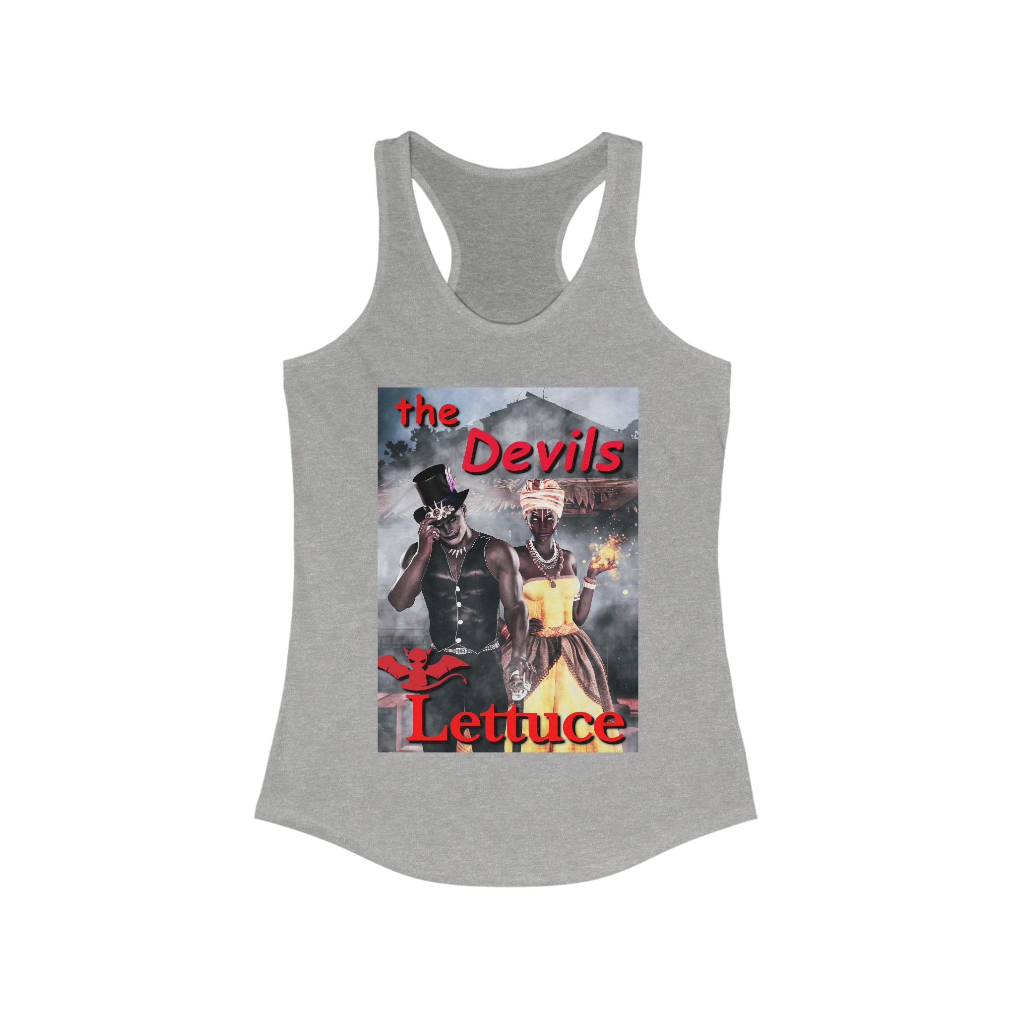 Women's Ideal Racerback Tank, Devil's Lettuce Series 1(royalty)