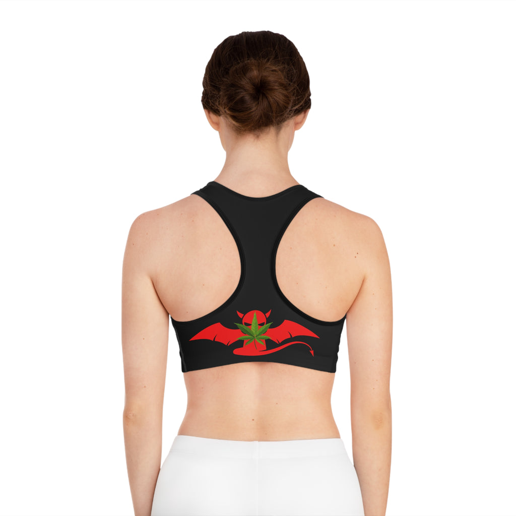Devil Wing Sports Bra — Cannabis Leaf Gothic Activewear