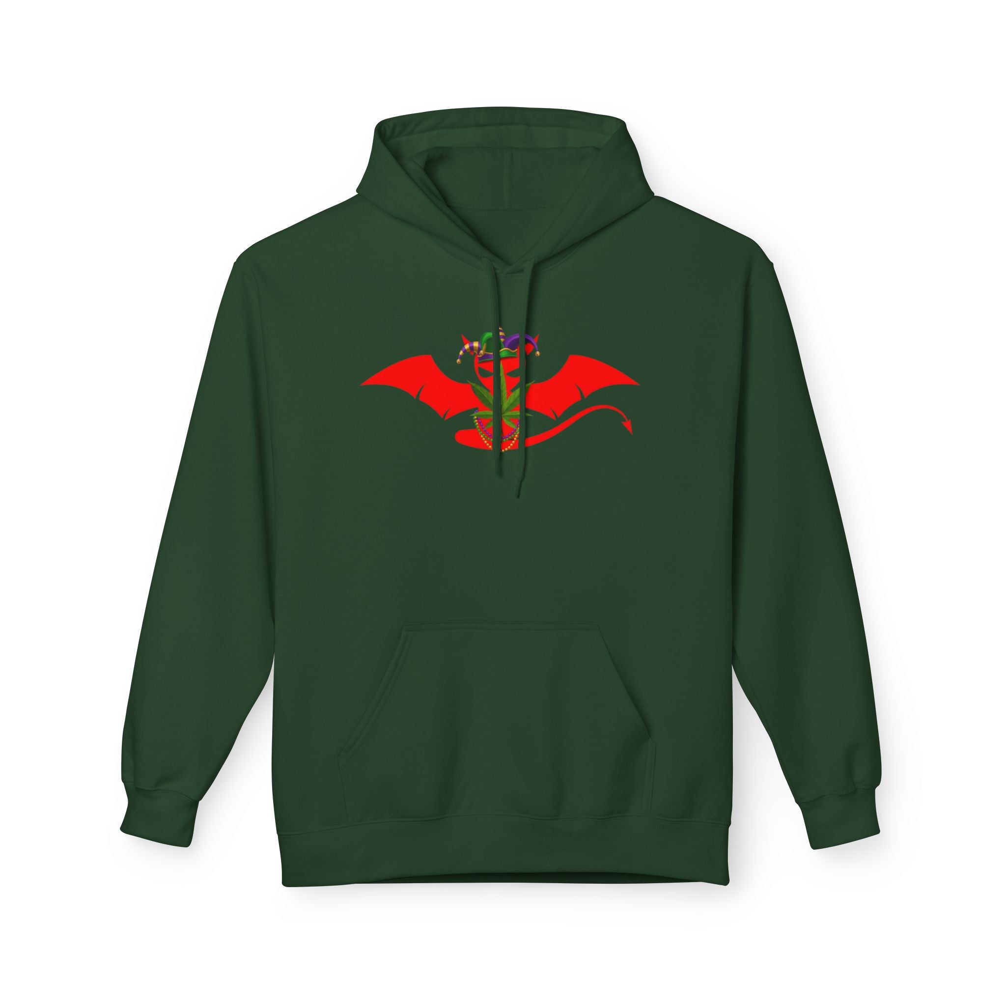 Devil's Lettuce Hoodie — Humorous Cannabis Jester Graphic Pullover