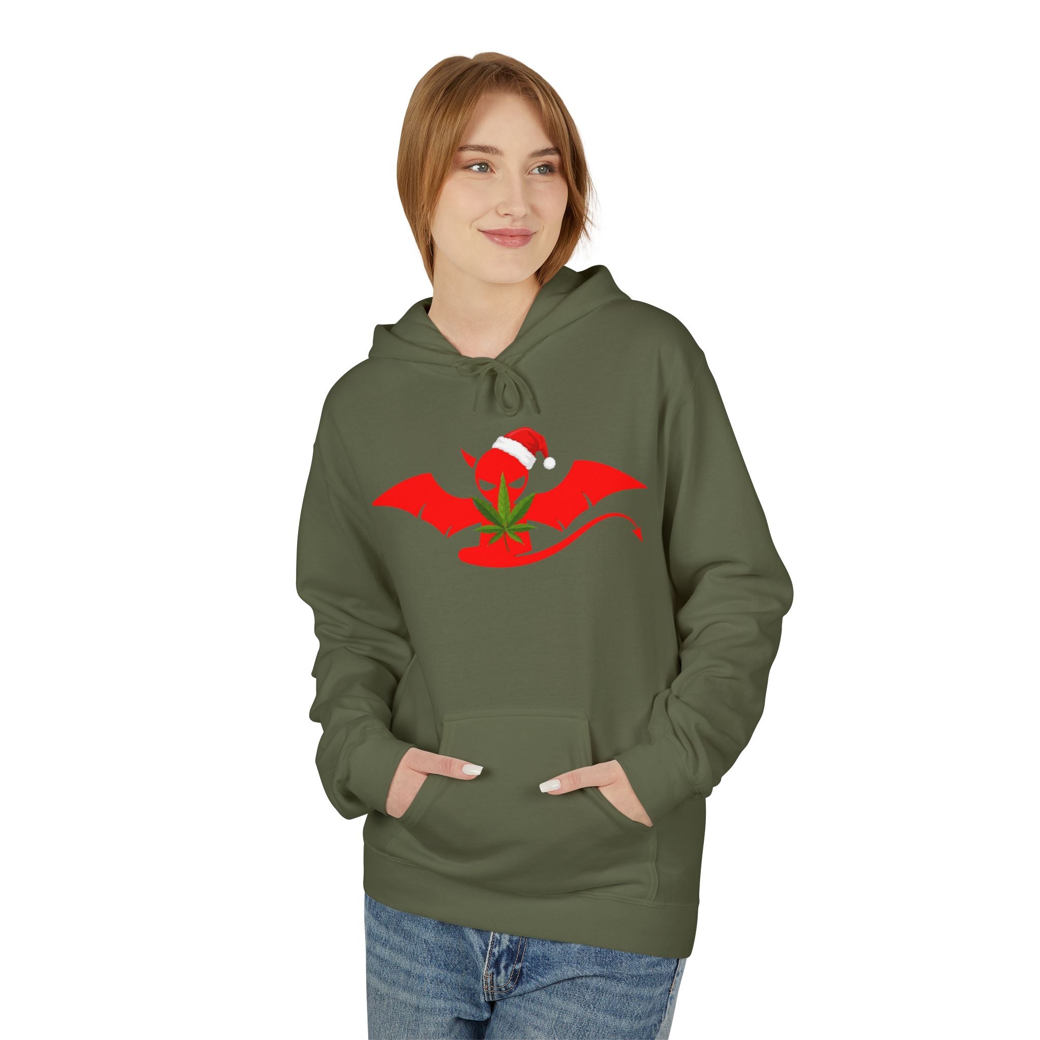 Classic Devil's Lettuce Christmas Hoodie - Premium Cannabis-Themed Apparel Unisex Cozy Sweatshirt for Campfire Nights, Christmas Gifts, Streetwear
