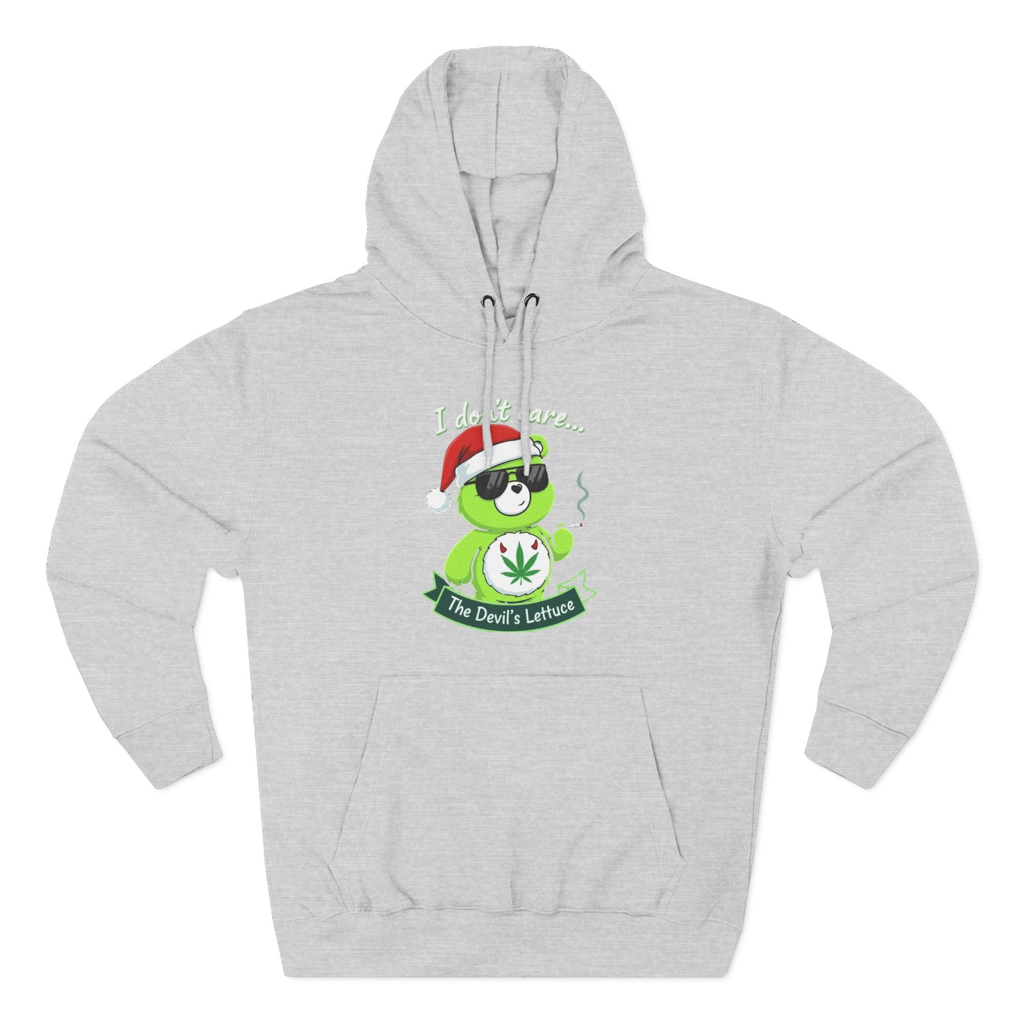 "I don't care" bear Graphic Hoodie(holiday edition) for Festivals, Men's and Women's Fashion, Perfect Gift for Stoners