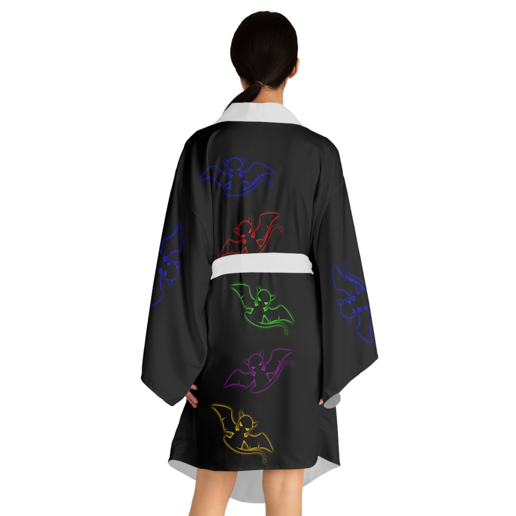 Long Sleeve Devil's Lettuce Kimono Robe Black